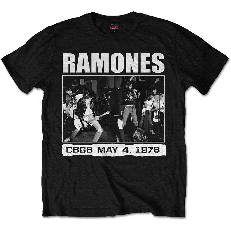 Ramones | Official Band T-Shirt | CBGB 1978 Striped Floral Plaid