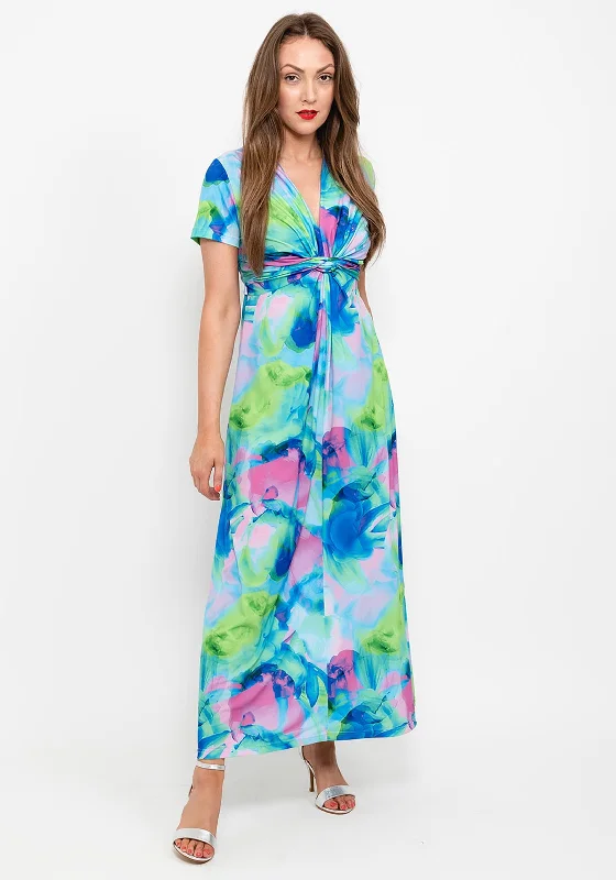 Rena by Coco Doll Beauvais Maxi Dress, Green Multi Cozy Ribbed Maxi Dress