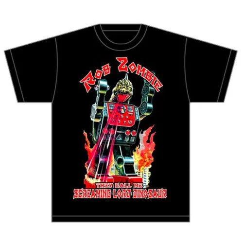 Rob Zombie | Official Band T-Shirt | Lord Dinosaur Print Jacquard Patchwork