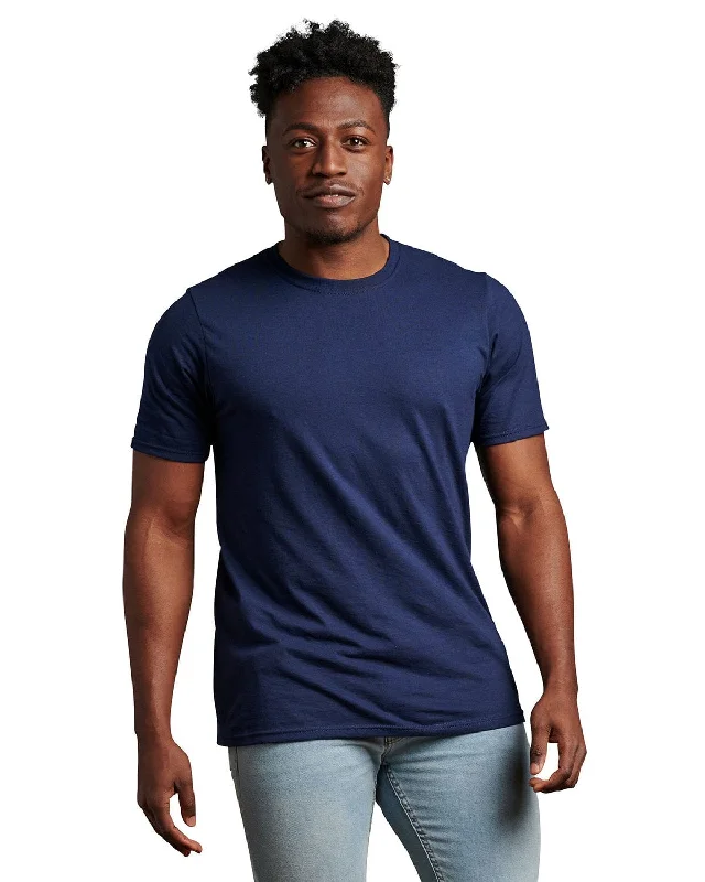 Russell Athletic Unisex Essential Performance T-Shirt | Navy Notch Collar Peter Pan Collar Cowl Neck