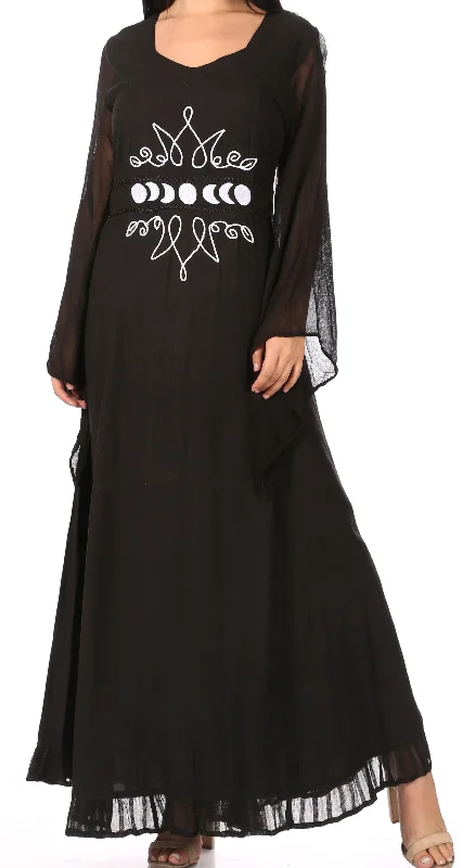 Sakkas Eve Women's Long Sleeve Casual Medieval Renaissance Celtic Maxi Dress Soft Cozy Knit Maxi Dress