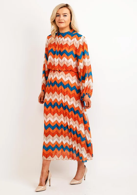 Seventy1 One Size Patterned Blouson Waist Maxi Dress, Orange Multi Cozy Wrap Maxi Dress