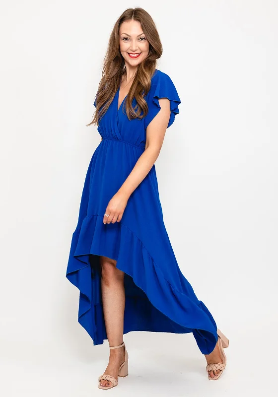 Seventy1 One Size Tiered Maxi Dress, Royal Blue Stylish Longline Maxi Dress