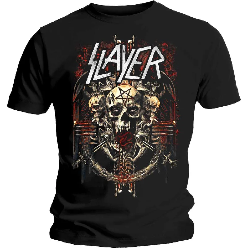 Slayer | Official Band T-Shirt | Demonic Admat Basic T-Shirt Crew Neck Short Sleeve
