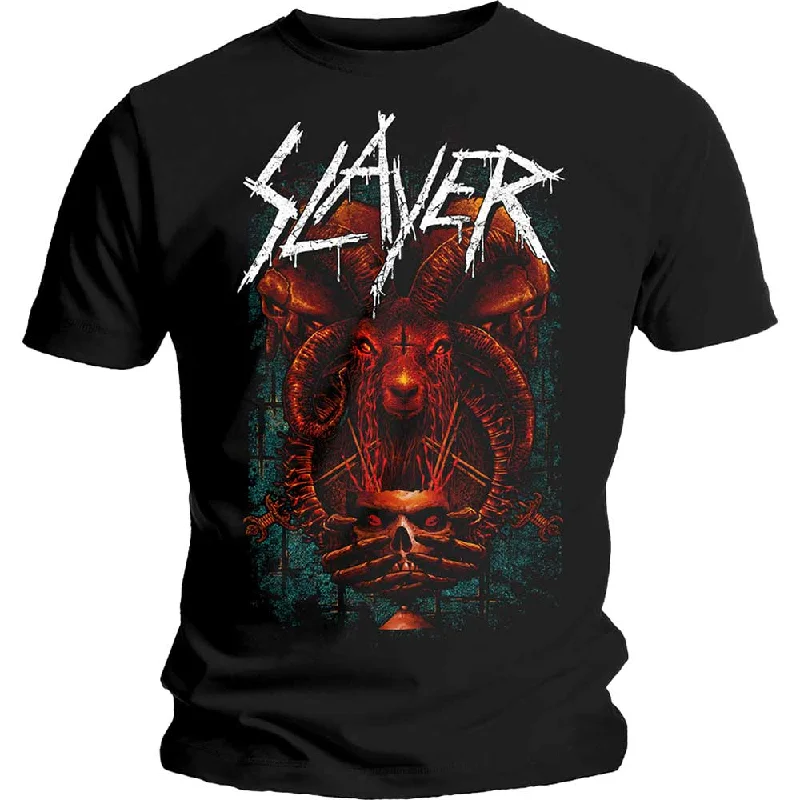 Slayer | Official Band T-Shirt | Offering Hooded Caped Shawl Collar