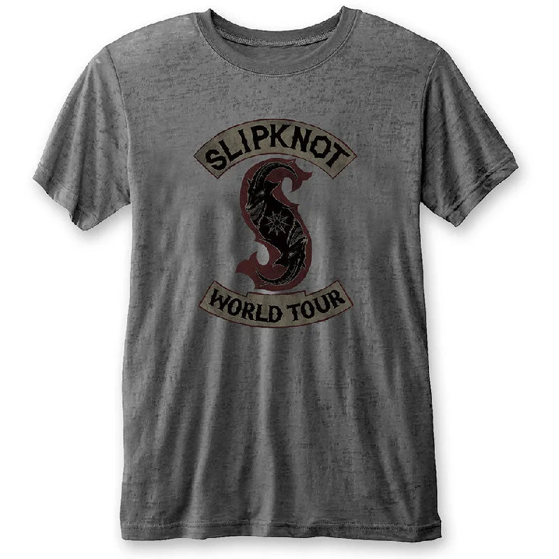 Slipknot | Official Band T-Shirt | World Tour (Burn Out) Solid Print Embellished