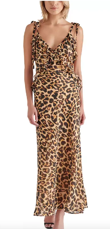 Steve Madden Maxi Dress in Black Floral or Leopard or Solid Black Chic Off-Shoulder Maxi Dress