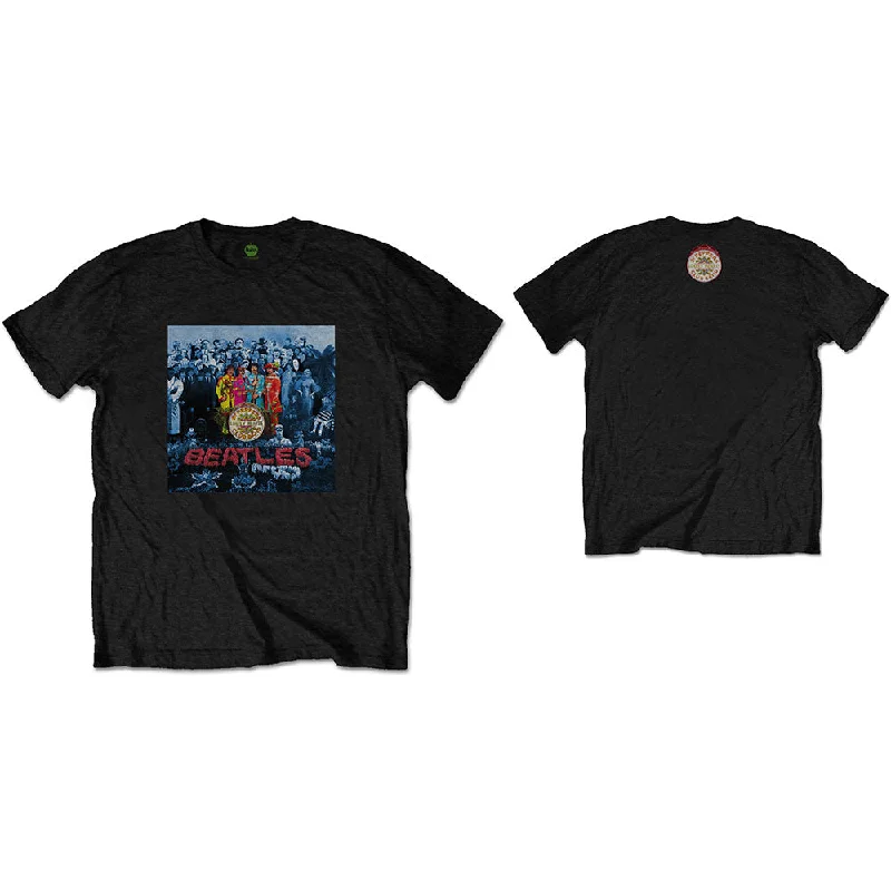The Beatles | Official Band T-Shirt | Sgt Pepper (Back Print) Notch Collar Peter Pan Collar Cowl Neck The Beatles | Official Band T-Shirt | Sgt Pepper (Back Print) Notch Collar Peter Pan Collar Cowl Neck