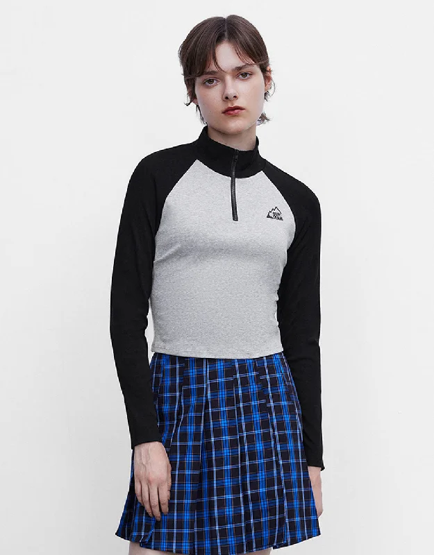Zip Half Placket Knitted T-Shirt Nylon Fabric Polyester Fabric Spandex Fabric