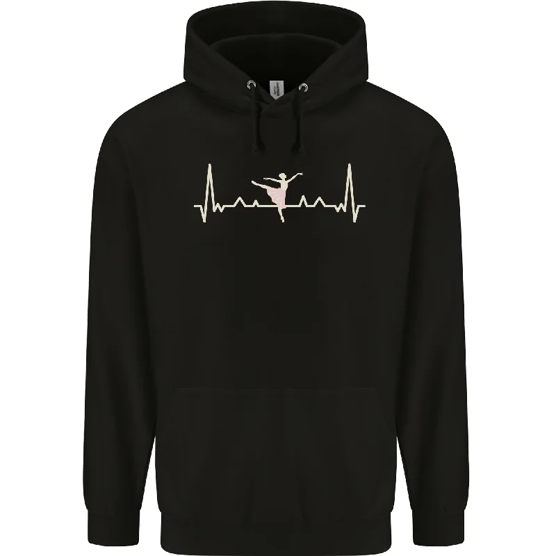 Ballerina Dancer ECG Dancing Ballet Pulse Mens 80% Cotton Hoodie Hoodie with Raglan Sleeves Sporty Comfortable