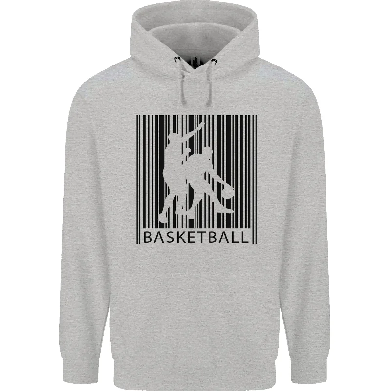 Basketball Barcode Player Mens 80% Cotton Hoodie Hoodie with Stripes Bold Sporty