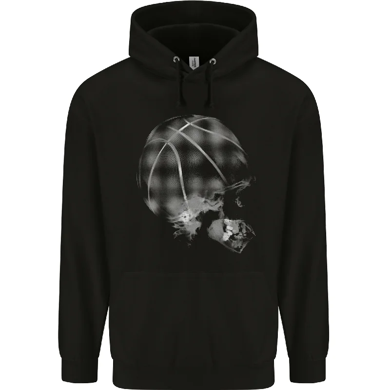 Basketball Skull Mens 80% Cotton Hoodie Hoodie with Hem Patch Decorative Personalized