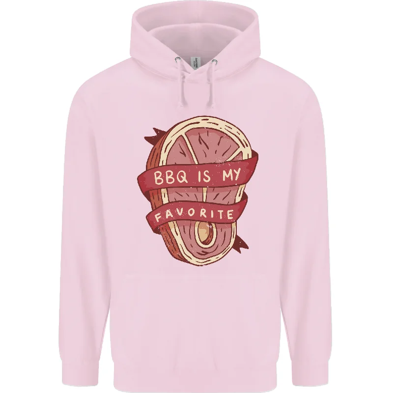 BBQ is My Favourite Funny Steak Grill Braai Mens 80% Cotton Hoodie Hoodie with Crew Neck Simple Timeless