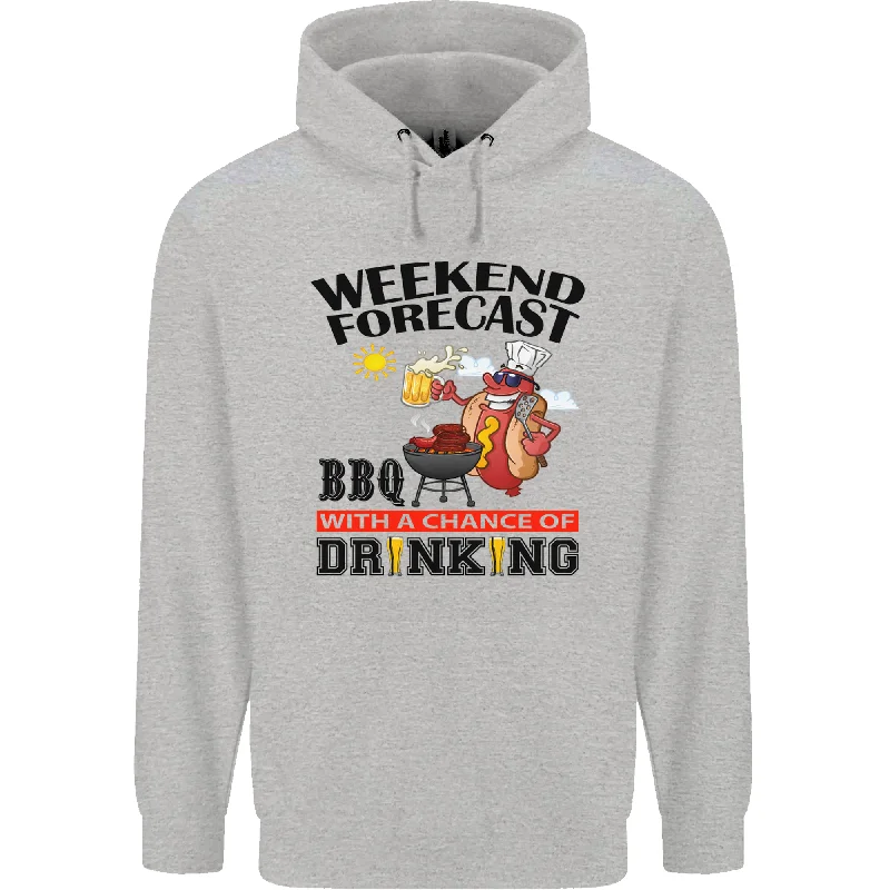 BBQ Weekend Forecast BBQing Alcohol Beer Mens 80% Cotton Hoodie Hoodie with Lace Feminine Delicate