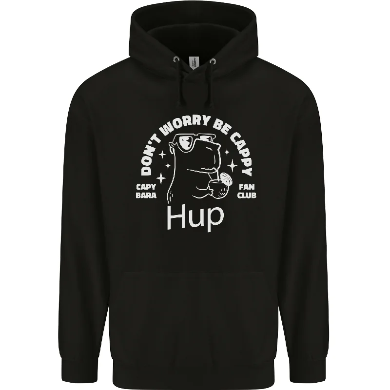 Be Cappy Funny Capybara Mens 80% Cotton Hoodie Hoodie with Emblem Brand Identity