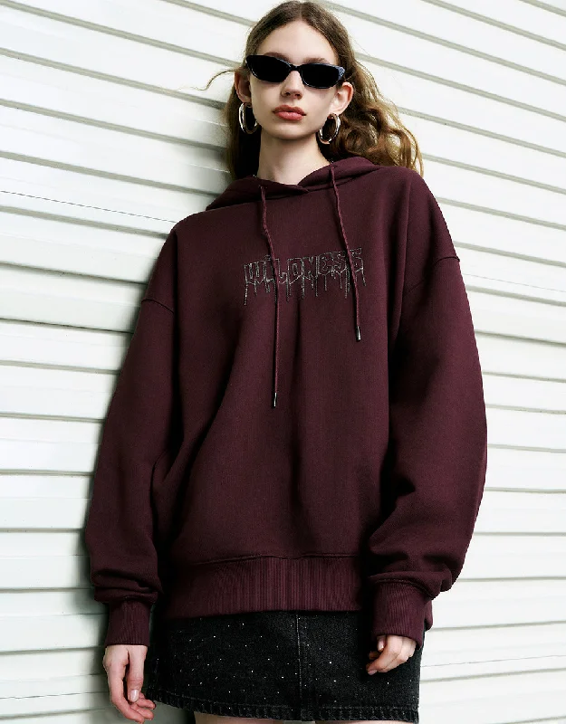 Drop Shoulder Sleeve Hooded Oversized Sweatshirt Hoodie Dress Longline Feminine