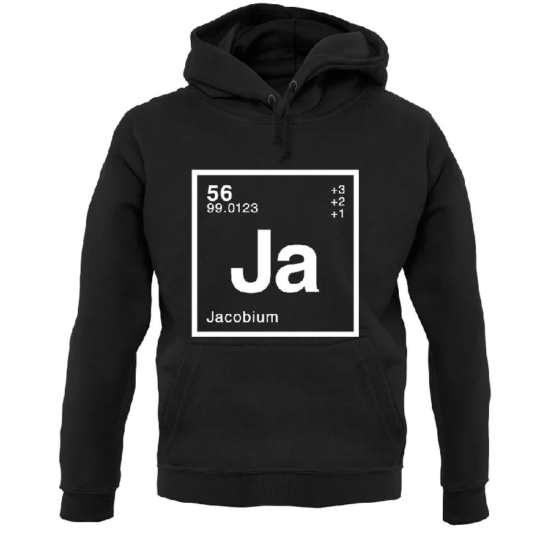 Jacob - Periodic Element Unisex Hoodie Zip Hoodie Drawstring Kangaroo Pocket