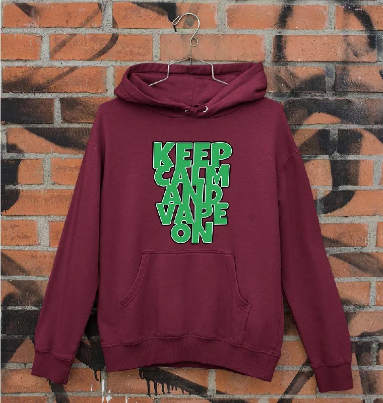 keep calm and vape on Unisex Hoodie for Men/Women Hoodie with Metallic Shiny Futuristic