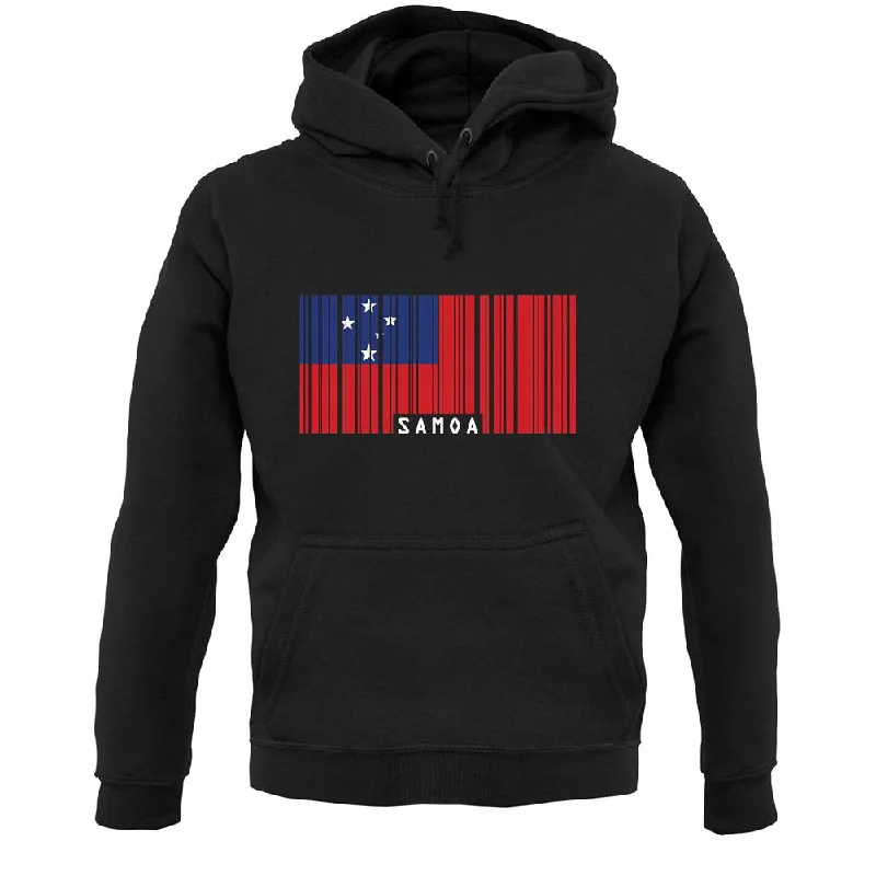 Samoa Barcode Style Flag Unisex Hoodie Hoodie with Elastic Cuffs Stretchable Comfortable