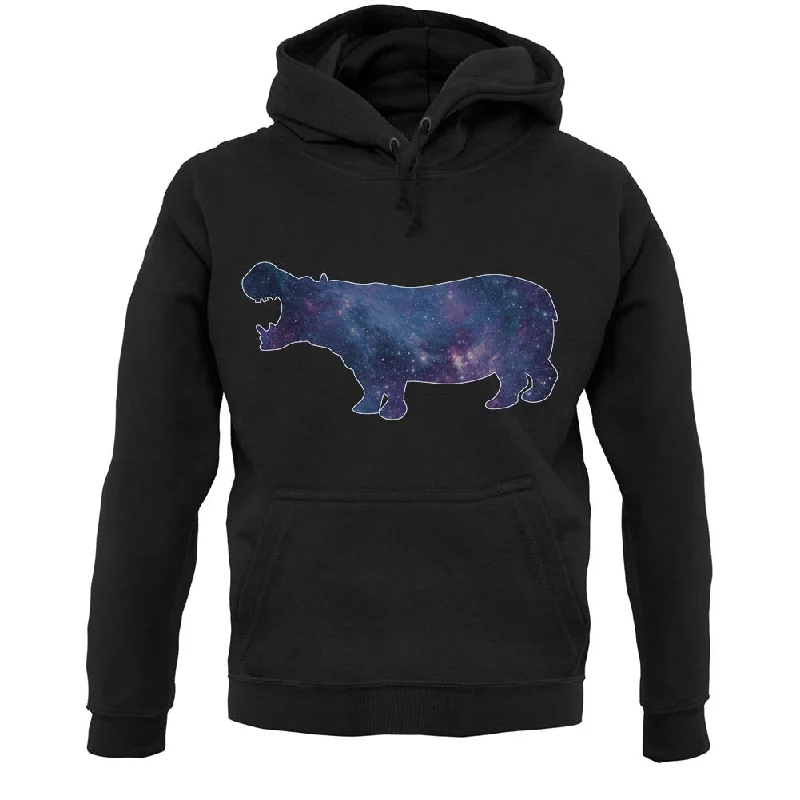 Space Animals - Hippo Unisex Hoodie Hooded Sweatshirt Casual Wear Street Style