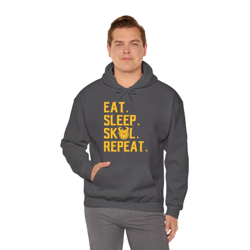 Unisex Heavy Blend™ Hoodie - Eat. Sleep. Repeat. Hoodie with Back Slit Movement Comfort