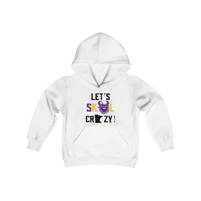 Youth Heavy Blend Hoodie - Let's go Crazy! Hoodie with Ribbed Neckline Snug Warm