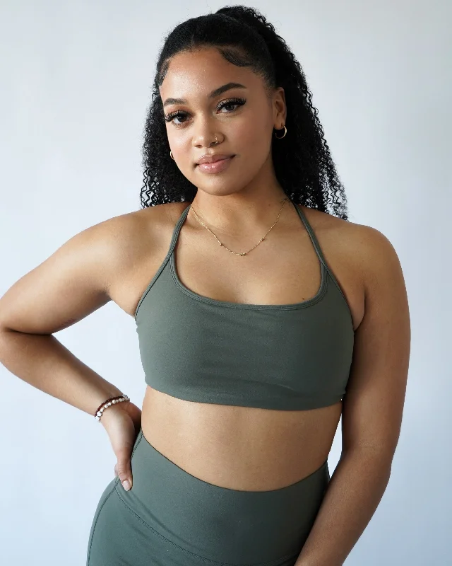 Vital Sports Bra - Olive Supportive Sports Bra