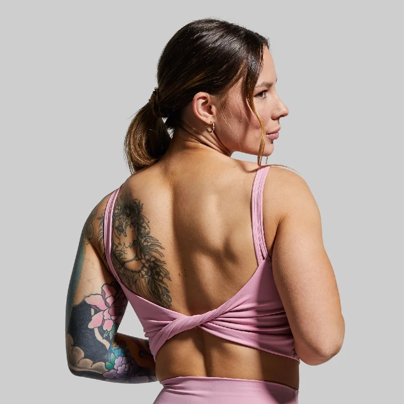 Don't Get It Twisted Sports Bra (Mystic Pink) Soft Cotton Bra