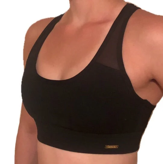 Empower By Dr Anh - Black Empower Sports Bra Comfortable Lace Bralette