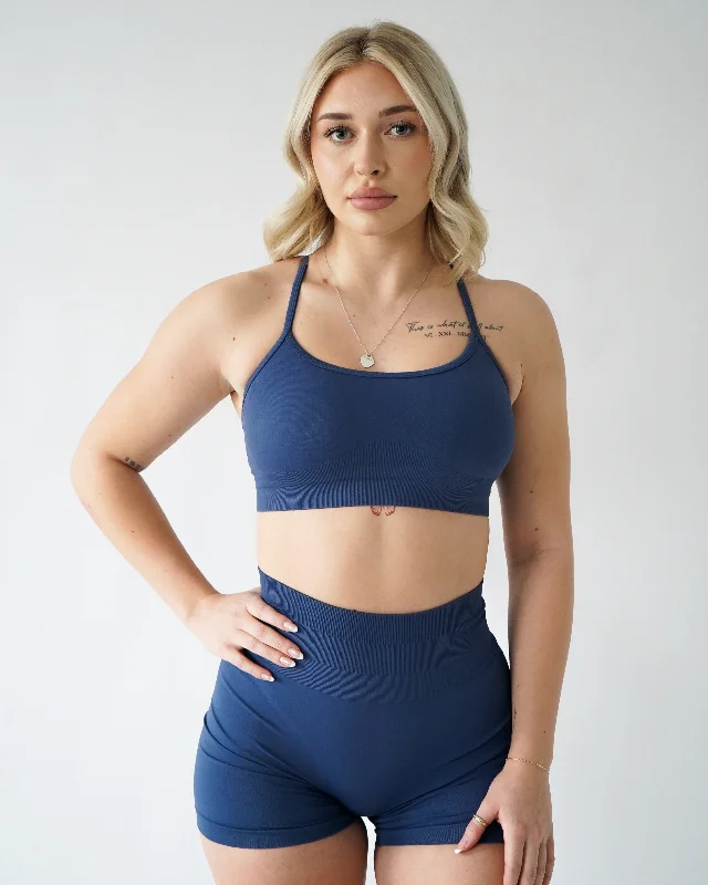 Enhance Adjustable Sports Bra - Denim Seamless Wireless Bra