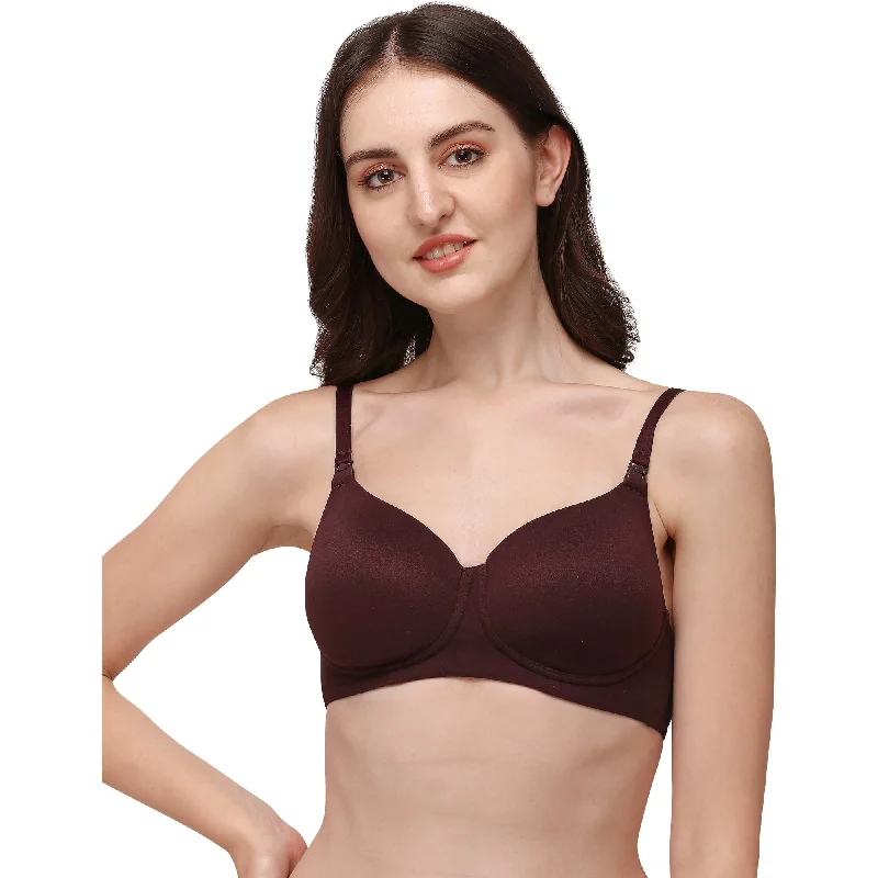 Full Coverage Padded Non Wired Nursing Bra-CB-128 Soft Lace Bra