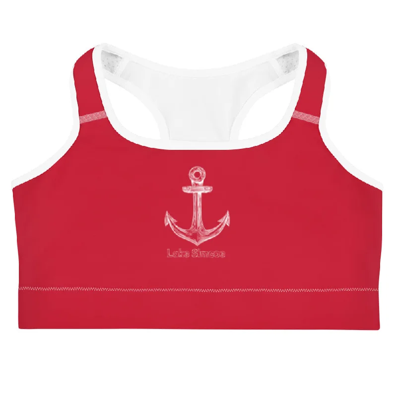 Lake Simcoe Sports bra in Red Breathable Sports Bra