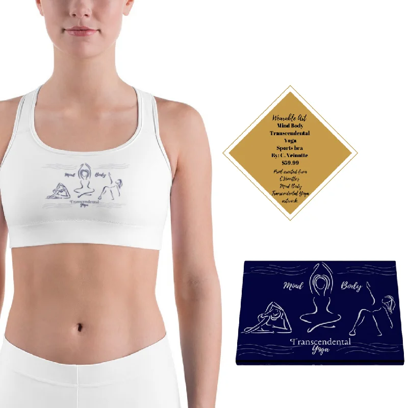 Mind Body Transcendental Yoga White Sports bra Comfortable Lace Bra