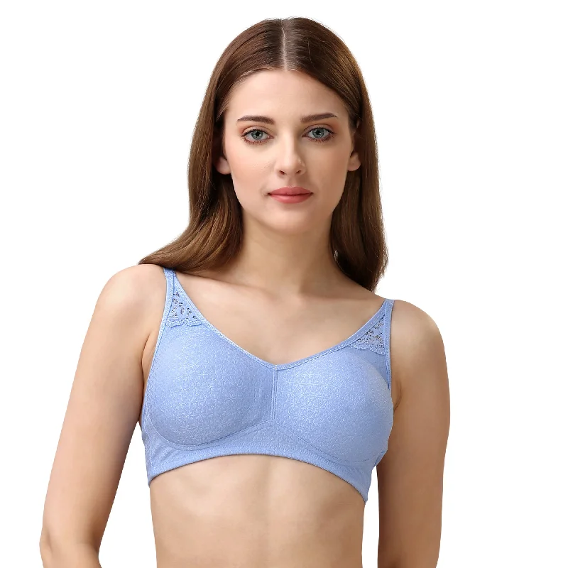 Non Padded Non Wired Medium Coverage Lace Bra FB-708 Comfortable Lounge Bra