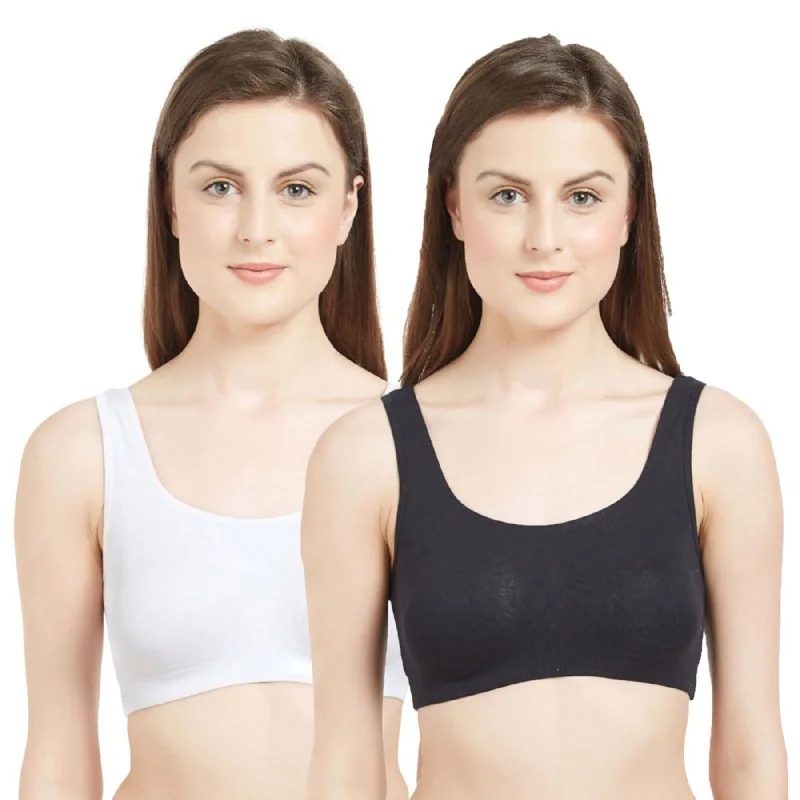 Non Wired Non Padded Full Coverage Low Impact Slip on Sports Bra (Pack of 2) BB-03 Sexy Underwire Bra