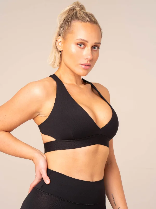 Prime Sports Bra - Black Stretchy Wireless Bra