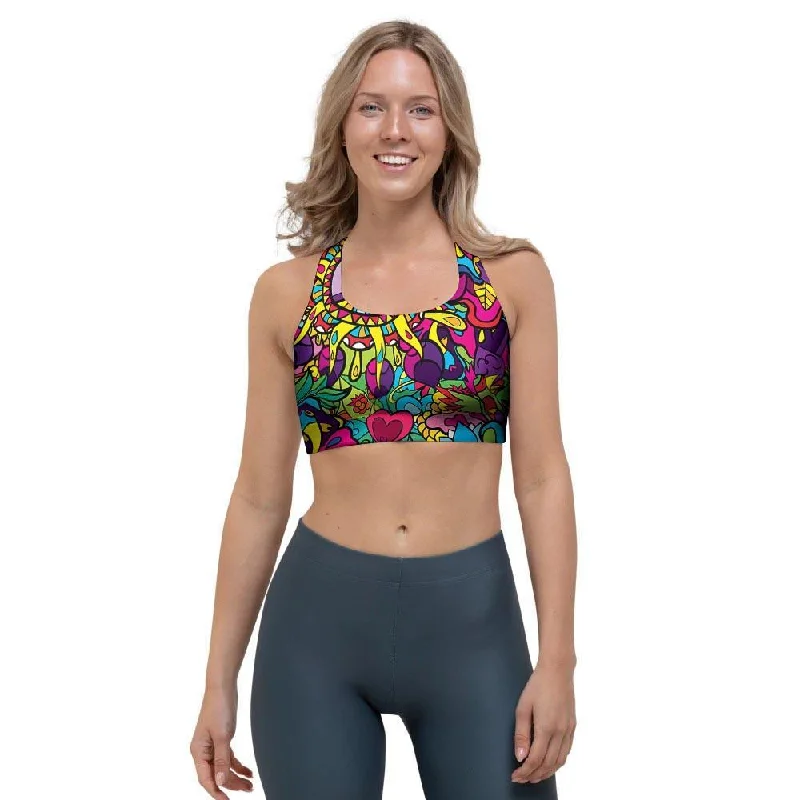 Psychedelic Sports Bra Cozy Wire-Free Bra