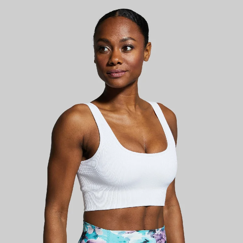 Studio Sports Bra (White) Seamless Wireless Bra