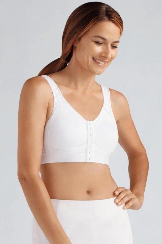 Amoena Ester Front Fastening Sports Bra  - White Trendy Lace Bra