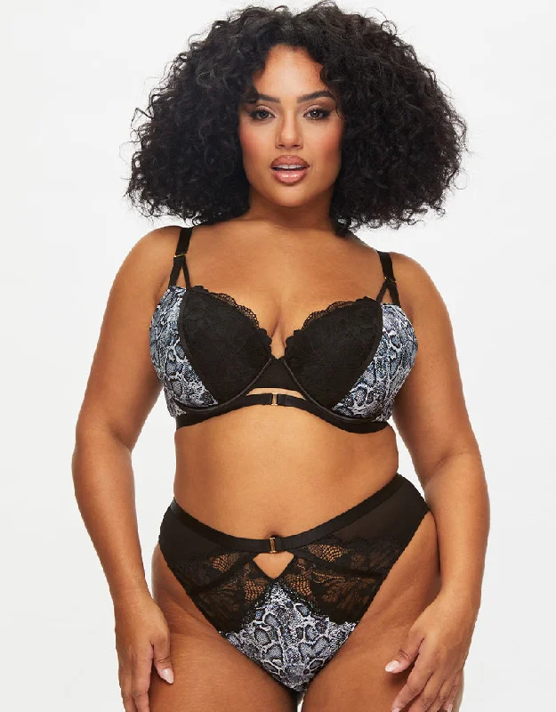 Ann Summers Rapturous Padded Plunge Bra Black/Multi Minimalist Wireless Bra
