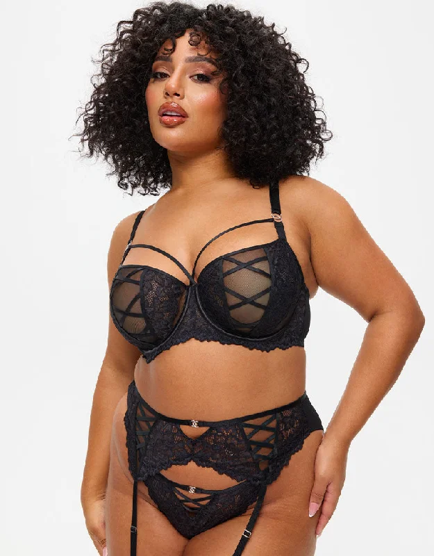 Ann Summers Sweet Surrender Balcony Bra Black Soft Cup Bralette