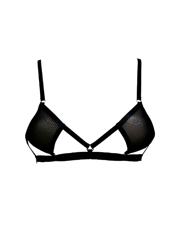 SHEER Diamond Multi Bra (Black) Stylish Lace Bralette