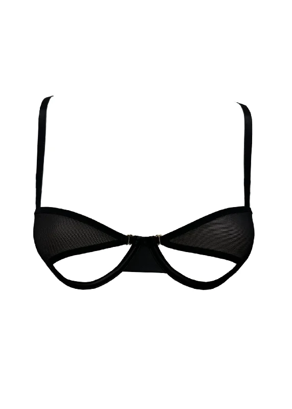 SHEER Multi Openable Bra (Black) Comfortable Lounge Bra