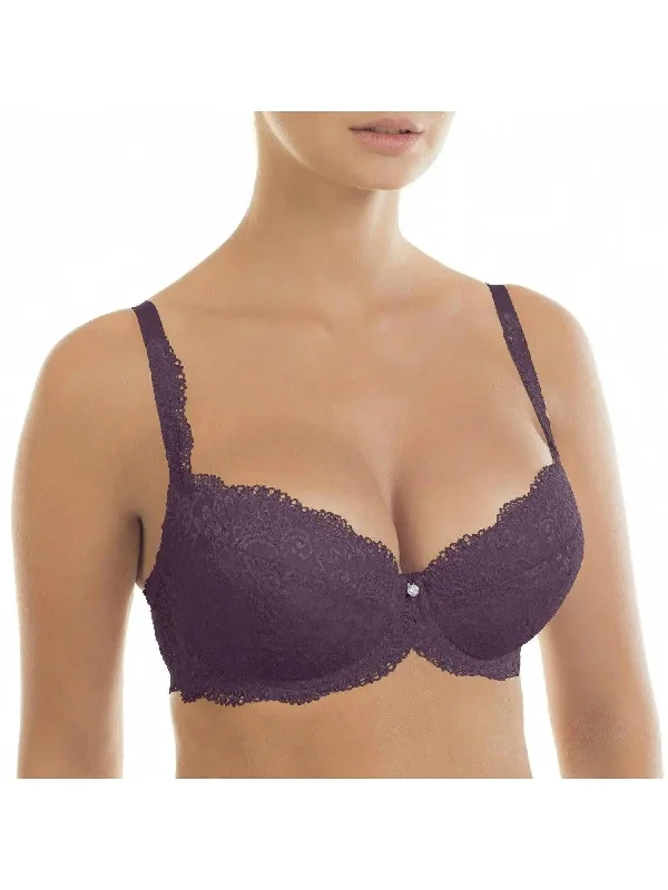 Black Currant Victoria Lace Push Up Bra Push-Up Bra Set