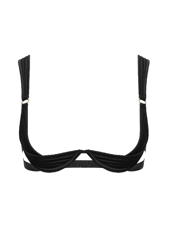 Allegra Open Wired Bra (Black) Cotton Comfort Bra