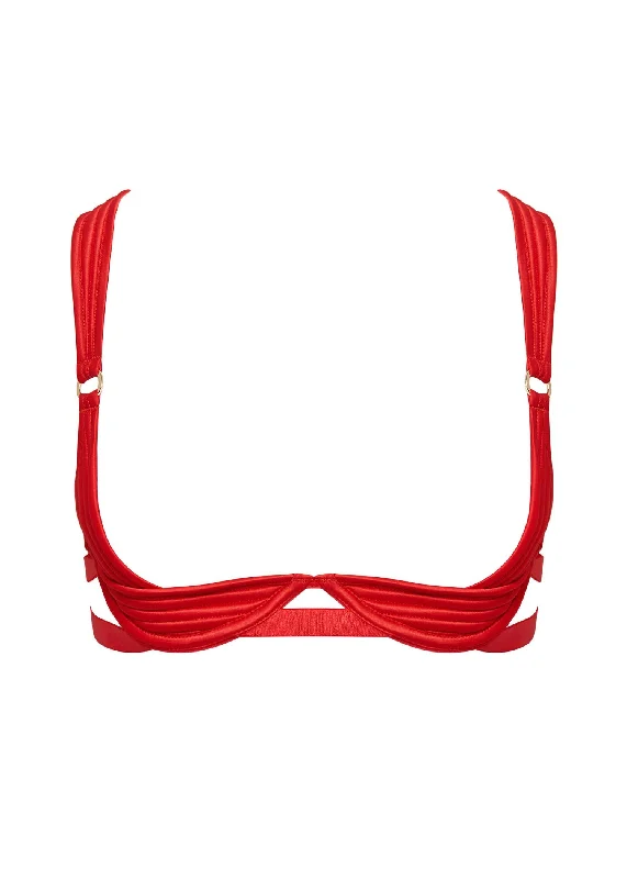 Allegra Open Wired Bra (Red) Trendy Sports Bra