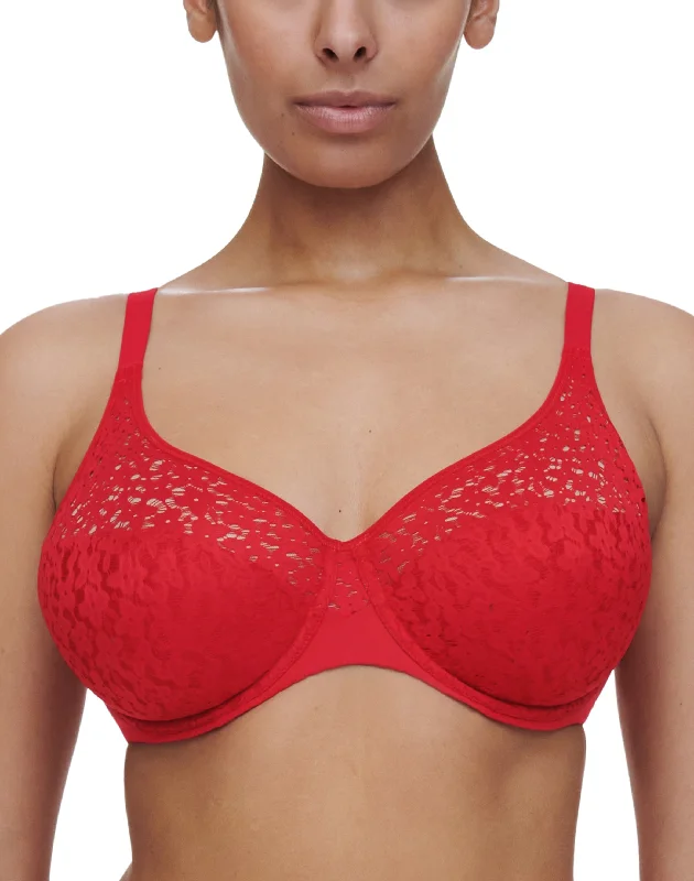 Chantelle Norah Comfort Poppy Red Smooth Unlined Bra 13F1 High Support Bra