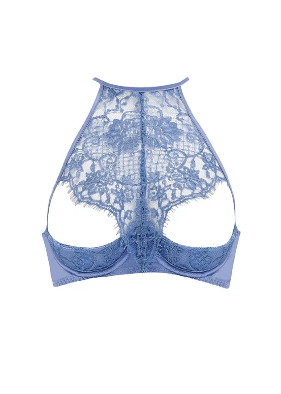 Hera Quarter Cup Bra (Steel Blue) Supportive Wireless Bra