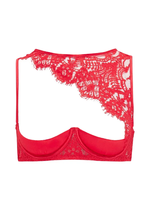 Marella Quarter Cup Bra (Red) Simple Wireless Bra