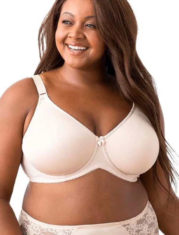 Elila Molded Spacer Underwire Microfiber Full Coverage Bra, Beige | Beige Full Cup Molded Spacer Bra | Elila Underwire Bra Trendy Sports Bra